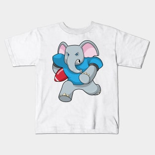 Elephant at Football with Equipment Kids T-Shirt